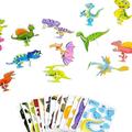 MICOZY 25PCS Educational 3D Cartoon Puzzle - 2024 New 3D Puzzles for Kids Toys, 3D Jigsaw Puzzles Cartoon Educational Toys for Boys & Girls (Dinosaurs)