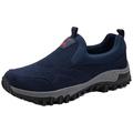 AEHO Wide Fit Trainers Men Mens Trainers Slip On Casual Suede Upper Walking Gym Sports Sneakers Running Shoes Outdoor Trainers Men Comfortable Loafers,Blue,41/255mm