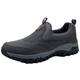 AEHO Wide Fit Trainers Men Mens Trainers Slip On Casual Suede Upper Walking Gym Sports Sneakers Running Shoes Outdoor Trainers Men Comfortable Loafers,Grey,42/260mm