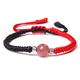 Natural Red Black Rope Woven Bracelet Men Red Thread Charm Couple Friendship Bracelets for Women Jewelry Beads Bracelet (Metal Color : 3 Amethyst) (Black 4 Rutilated Quartz)