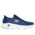 Skechers Men's Slip-ins: GO WALK Anywhere - Worldwide Sneaker | Size 10.0 | Blue | Textile/Synthetic | Machine Washable | Arch Fit | Hyper Burst