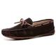 Mens Loafers Shoe Boat Shoes Round Toe Suede Vamp Moccasins Shoes Slip Resistant Anti-Slip Flat Heel Outdoor Classic Slip-ons (Color : Brown, Size : 8 UK)