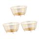 Alipis 3pcs Stainless Steel Drain Basket Antique Decor Drain Water Basket Stainless Steel Colander Strainer Metal Wire Fruit Black Hampers for Laundry Gold Bowl Bread Storage Basket Round