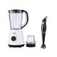 GEEPAS 500W Electric Jug Blender and 180W Black Hand Blender Combo set, Stainless Steel Blades, 2 Speed with Pulse Function, 1.5L Jar Coffee Grinder Mill, Food Processor Hand Blender - Black