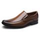 Men's Leather Shoes, Polished Men's Shoes, one-on-one Men's Leather Shoes, Small Square Toe Men's Versatile Leather Shoes (Color : Brown, Size : 7 UK)