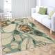 Area Rug for Living Room Leaf Tiger 160x230 cm Washable Area Rugs Soft Short Pile Carpet for Bedroom Dining Room Kitchen Non Slip Non Shedding Large Rug