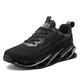 WaveStride Running Shoes Men's Trainers Women's Sports Shoes Lightweight Breathable Gym Fitness Outdoor Gym Shoes 38-46EU, Black, 10 UK