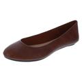 Lower East Side Women's Patent Chelsea Round Toe Dress Casual Flats, Cognac, 7 UK