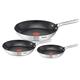 Tefal A704S3-3 Piece Induction Pan Set, All Hobs, Integrated Temperature Display, Durable