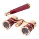 SCOOYUCK Opera Glasses for Women, 3X25 Small Binoculars, Theatre Glasses with Handle, Suitable for Adults, Children in Concert Theatre Opera House (Red with Handle)