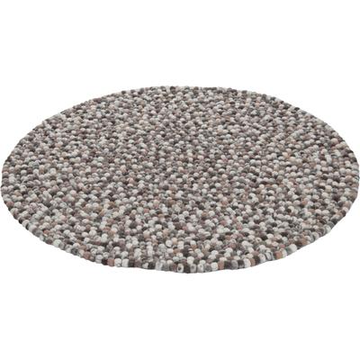 Wollteppich THEKO "Felty 2.2" Gr. 43, beige (natur), H:22mm Ø:34cm, Wolle, Teppiche, Filzkugel-Teppich, reine Wolle, handgefertigt Image