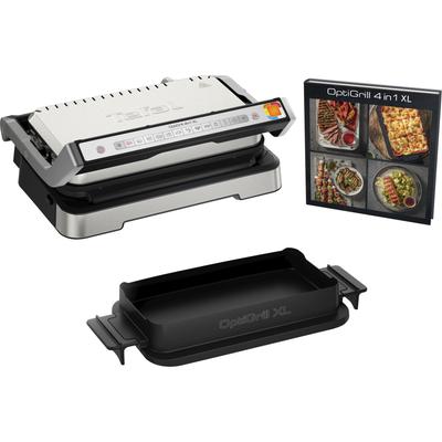 Kontaktgrill TEFAL "OptiGrill 4in1 XL GC784D" Kontaktgrill_Standgrill_Tischgrill_Teppanyakigrill silberfarben (silber) Bestseller