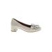 Ugg Australia Heels: Loafers Chunky Heel Work Silver Solid Shoes - Women's Size 6 - Almond Toe