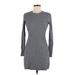 Theory Casual Dress - Sweater Dress: Gray Marled Dresses - Women's Size Medium