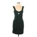Herve Leger Cocktail Dress - Mini: Green Solid Dresses - New - Women's Size Large