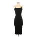 Dress Forum Casual Dress - Midi: Black Solid Dresses - Women's Size Small