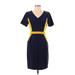 Boden Casual Dress - Sheath: Blue Color Block Dresses - Women's Size 4