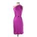 Banana Republic Cocktail Dress - Party High Neck Sleeveless: Purple Solid Dresses - Women's Size 0