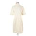 Karl Lagerfeld Paris Casual Dress - Sheath Turtleneck 3/4 sleeves: Ivory Print Dresses - Women's Size 6
