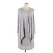 R&M Richards Casual Dress - Sweater Dress: Gray Marled Dresses - Women's Size 18