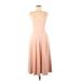 Leith Casual Dress - Midi Scoop Neck Sleeveless: Tan Solid Dresses - Women's Size Medium
