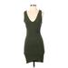 ASTR The Label Casual Dress - Mini: Green Solid Dresses - Women's Size Small