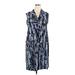 MICHAEL Michael Kors Casual Dress: Blue Acid Wash Print Dresses - Women's Size 2X