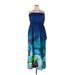 Lane Bryant Casual Dress - Maxi: Blue Tropical Dresses - Women's Size 18 Plus