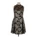 NANETTE Nanette Lepore Cocktail Dress - Party High Neck Sleeveless: Black Dresses - Women's Size 10