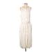 Ted Baker London Casual Dress - Shirtdress Scoop Neck Sleeveless: Ivory Print Dresses - New - Women's Size 12