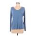 J.Jill Long Sleeve T-Shirt: Blue Tops - Women's Size X-Small