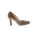Gucci Heels: Slip On Chunky Heel Classic Tan Solid Shoes - Women's Size 37.5 - Round Toe