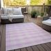 Gray/Pink 120 x 96 x 0.19 in Area Rug - Langley Street® Maliana Indoor/Outdoor Area Rug w/ Non-Slip Backing | 120 H x 96 W x 0.19 D in | Wayfair