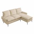 Brown Sectional - Greenery Modern Technical leather L-Shaped Sofa Couch w/ Reversible Chaise Lounge | 35.51 H x 81.01 W x 35.51 D in | Wayfair