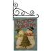Breeze Decor Happy Holidays Tree 2-Sided Burlap 19 x 13 in. Garden Flag in Brown/Gray/Green | 18.5 H x 13 W in | Wayfair