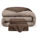 Bare Home 1800 Premium Microfiber Reversible Bed-In-A-Bag Microfiber in Brown | King | Wayfair 653590698623