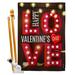 The Holiday Aisle® Wabasha Lightful Valentine Love Spring Valentines 2-Sided 40 x 28 in. Flag Set in Black/Red | 40 H x 28 W x 1 D in | Wayfair