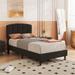 Everly Quinn Upholstered Platform Bed Metal in Black | 41.34 H x 38.98 W x 75.98 D in | Wayfair 5201C7A20B3444B1ACFA5B19EA1773E9