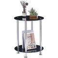Ebern Designs Clear End Table Living Room Round Side Table, balcony Small Side Table, Sofa Side Coffee Table | 20 H x 16 W x 16 D in | Wayfair
