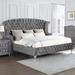 Rosdorf Park Ivetts Upholstered Tufted Bed Upholstered in Gray | 66.25 H x 104 W x 88.5 D in | Wayfair 664F9301C9D643058D6AED27295D325C