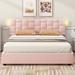 Mercer41 Queen Size Upholstered Platform Bed w/ Height-Adjustable Headboard & Under-Bed Storage Space Upholstered, in Pink | Wayfair