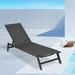 Latitude Run® Outdoor Chaise Lounge Chair Grey Frame/Black Fabric | 12 H x 22 W x 75 D in | Wayfair B937393045884025A7DAD685F7DD433B