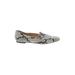 J.Crew Flats: Gray Snake Print Shoes - Women's Size 8 - Almond Toe