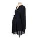 H&M Mama Casual Dress - A-Line High Neck Long sleeves: Black Print Dresses - Women's Size Small Maternity