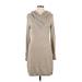 Athleta Casual Dress - Sweater Dress: Gray Marled Dresses - Women's Size Large