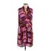 Bar III Casual Dress - Popover V-Neck Sleeveless: Purple Graphic Dresses - Women's Size Medium