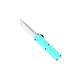 CobraTec Knives Lightweight OTF Folding Knive 3.25in D2 Steel Tanto Non-Serrated Tiffany Blue TBCTLWTNS