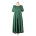 Lularoe Casual Dress - Midi: Green Solid Dresses - Women's Size Small