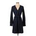 Kayce Hughes Casual Dress - Wrap: Blue Dresses - Women's Size 4