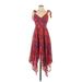 ALEXIS for Target Casual Dress - A-Line V Neck Sleeveless: Red Dresses - Women's Size 2X-Small